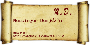 Messinger Demjén névjegykártya